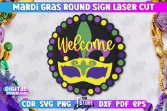 Mardi Gras Round Signs Laser Cut Bundle |3D Mardi Gras Decor Product Image 4