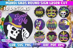 Mardi Gras Round Signs Laser Cut Bundle |3D Mardi Gras Decor Product Image 1