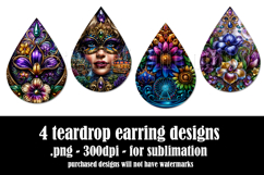 Mardi Gras Teardrop Earrings, Carnival Earring Designs, s1 Product Image 2