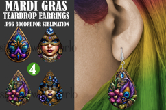 Mardi Gras Teardrop Earrings, Carnival Earring Designs, s11 Product Image 1