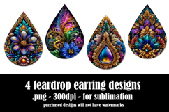 Mardi Gras Teardrop Earrings, Carnival Earring Designs, s13 Product Image 2