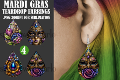 Mardi Gras Teardrop Earrings, Carnival Earring Designs, s14 Product Image 1