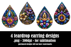 Mardi Gras Teardrop Earrings, Carnival Earring Designs, s15 Product Image 2
