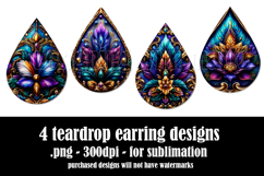 Mardi Gras Teardrop Earrings, Carnival Earring Designs, s16 Product Image 2