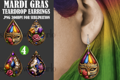 Mardi Gras Teardrop Earrings, Carnival Earring Designs, s17 Product Image 1