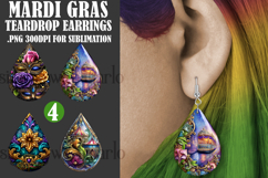 Mardi Gras Teardrop Earrings, Carnival Earring Designs, s18 Product Image 1