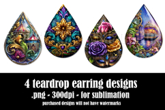 Mardi Gras Teardrop Earrings, Carnival Earring Designs, s18 Product Image 2