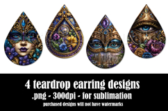 Mardi Gras Teardrop Earrings, Carnival Earring Designs, s2 Product Image 2