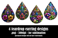 Mardi Gras Teardrop Earrings, Carnival Earring Designs, s20 Product Image 2
