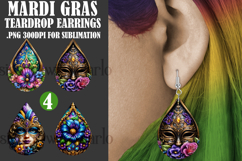 Mardi Gras Teardrop Earrings, Carnival Earring Designs, s22 Product Image 1