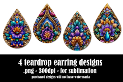 Mardi Gras Teardrop Earrings, Carnival Earring Designs, s23 Product Image 2