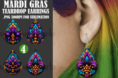 Mardi Gras Teardrop Earrings, Carnival Earring Designs, s24 Product Image 1