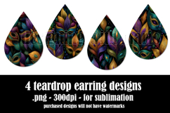 Mardi Gras Teardrop Earrings, Carnival Earring Designs, s25 Product Image 2