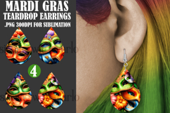 Mardi Gras Teardrop Earrings, Carnival Earring Designs, s26 Product Image 1