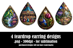 Mardi Gras Teardrop Earrings, Carnival Earring Designs, s27 Product Image 2