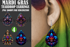 Mardi Gras Teardrop Earrings, Carnival Earring Designs, s29 Product Image 1