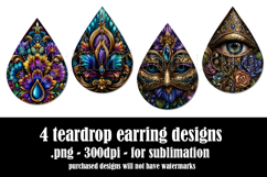 Mardi Gras Teardrop Earrings, Carnival Earring Designs, s3 Product Image 2