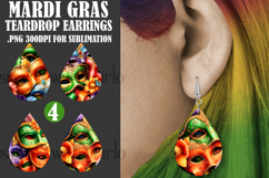 Mardi Gras Teardrop Earrings, Carnival Earring Designs, s30 Product Image 1