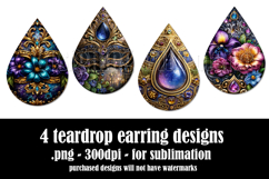 Mardi Gras Teardrop Earrings, Carnival Earring Designs, s4 Product Image 2