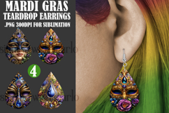 Mardi Gras Teardrop Earrings, Carnival Earring Designs, s5 Product Image 1