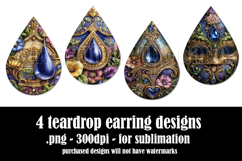 Mardi Gras Teardrop Earrings, Carnival Earring Designs, s6 Product Image 2