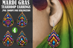 Mardi Gras Teardrop Earrings, Carnival Earring Designs, s7 Product Image 1