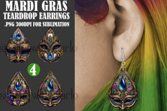 Mardi Gras Teardrop Earrings, Carnival Earring Designs, s8 Product Image 1