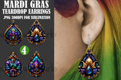 Mardi Gras Teardrop Earrings, Carnival Earring Designs, s9 Product Image 1