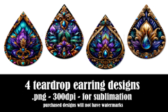 Mardi Gras Teardrop Earrings, Carnival Earring Designs, s9 Product Image 2