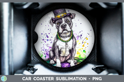 GorgeousMardi Gras Splash Dogs Car Coaster design.