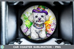 GorgeousMardi Gras Splash Dogs Car Coaster design.