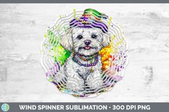 GorgeousMardi Gras Splash Dogs Wind Spinner design.