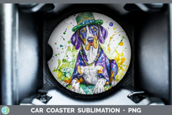 GorgeousMardi Gras Splash Dogs Car Coaster design.