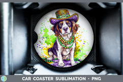 GorgeousMardi Gras Splash Dogs Car Coaster design.