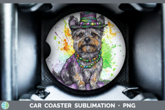 GorgeousMardi Gras Splash Dogs Car Coaster design.