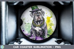 GorgeousMardi Gras Splash Dogs Car Coaster design.