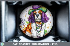 GorgeousMardi Gras Splash Dogs Car Coaster design.