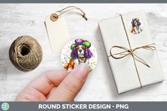 GorgeousMardi Gras Splash Dogs Stickers design.