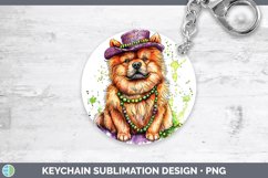 GorgeousMardi Gras Splash Dogs Keychain design.