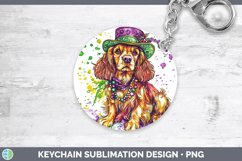 GorgeousMardi Gras Splash Dogs Keychain design.