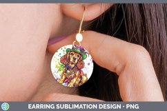 GorgeousMardi Gras Splash Dogs Round Earrings design.