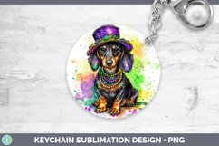 GorgeousMardi Gras Splash Dogs Keychain design.
