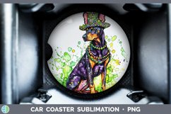GorgeousMardi Gras Splash Dogs Car Coaster design.
