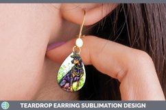 GorgeousMardi Gras Splash Dogs Teardrop Earrings design.