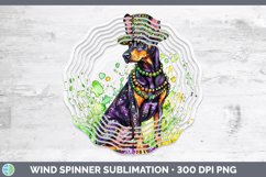 GorgeousMardi Gras Splash Dogs Wind Spinner design.