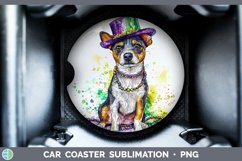 GorgeousMardi Gras Splash Dogs Car Coaster design.