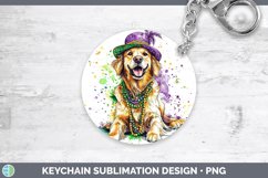 GorgeousMardi Gras Splash Dogs Keychain design.