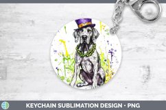 GorgeousMardi Gras Splash Dogs Keychain design.