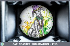 GorgeousMardi Gras Splash Dogs Car Coaster design.