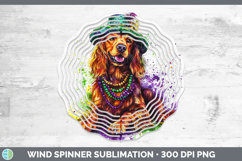 GorgeousMardi Gras Splash Dogs Wind Spinner design.